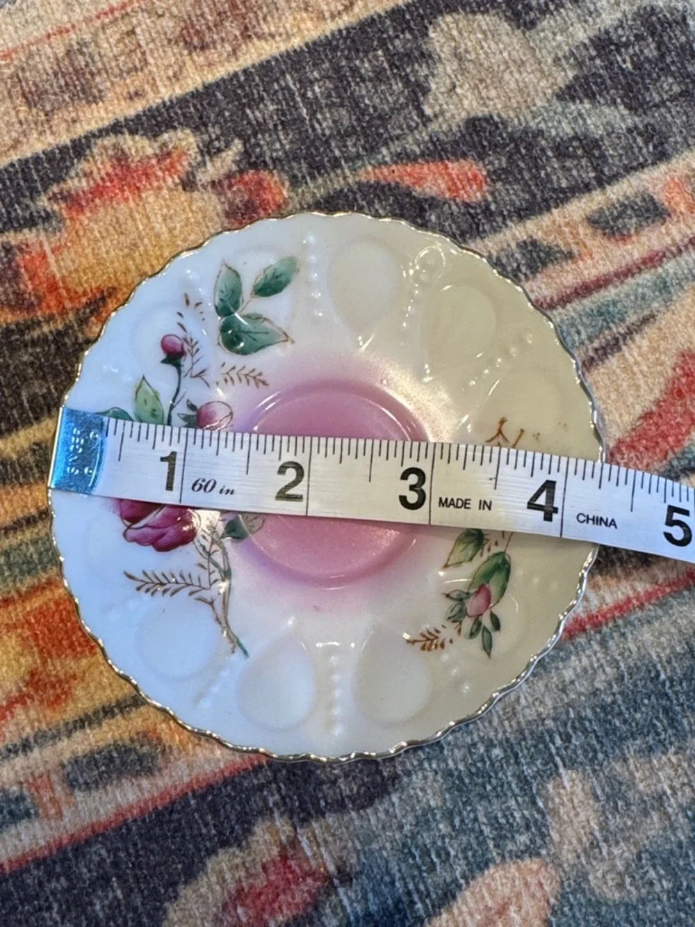 2 VINTAGE  Floral Porcelain Saucers